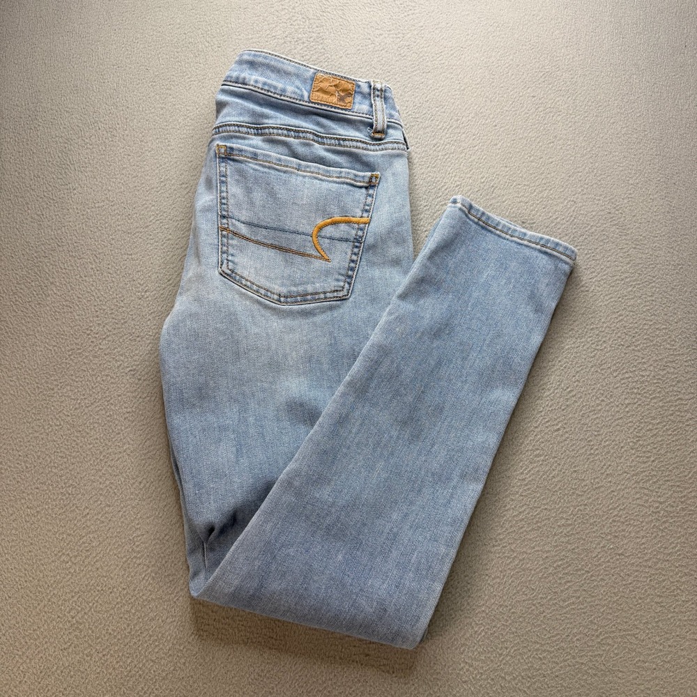 American Eagle Outfitters Jegging Womens 6 Short Light Blue Cotton Blend Skinny